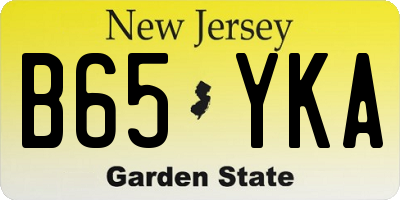 NJ license plate B65YKA