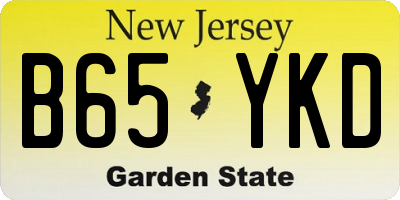 NJ license plate B65YKD