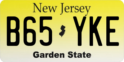 NJ license plate B65YKE