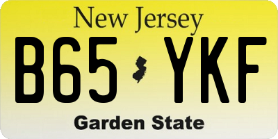 NJ license plate B65YKF