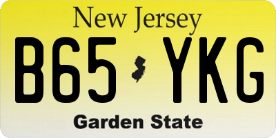 NJ license plate B65YKG