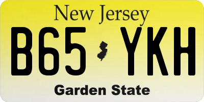 NJ license plate B65YKH