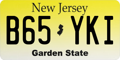NJ license plate B65YKI