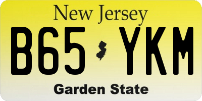 NJ license plate B65YKM
