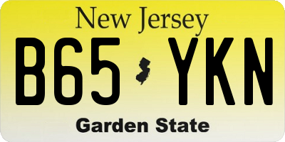NJ license plate B65YKN