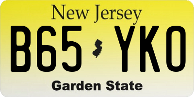 NJ license plate B65YKO