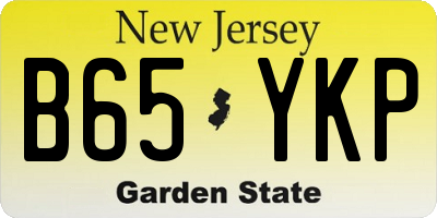 NJ license plate B65YKP