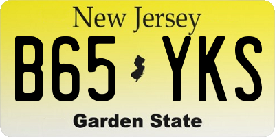 NJ license plate B65YKS