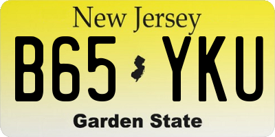 NJ license plate B65YKU