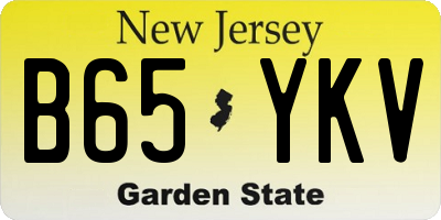 NJ license plate B65YKV