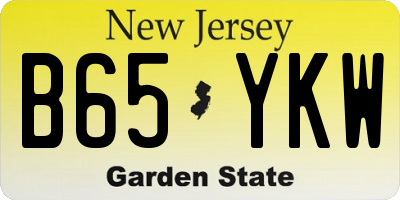 NJ license plate B65YKW