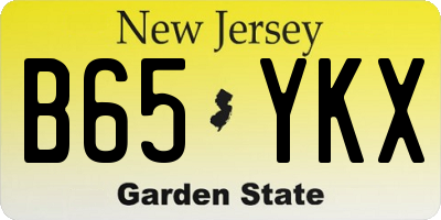 NJ license plate B65YKX