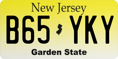 NJ license plate B65YKY