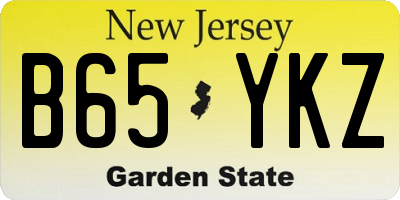 NJ license plate B65YKZ