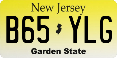 NJ license plate B65YLG