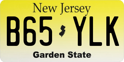 NJ license plate B65YLK