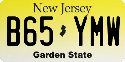 NJ license plate B65YMW