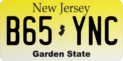 NJ license plate B65YNC