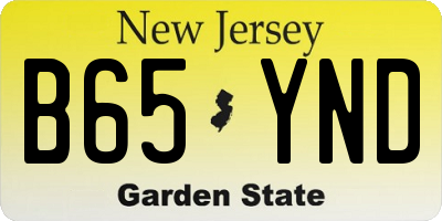 NJ license plate B65YND