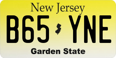 NJ license plate B65YNE