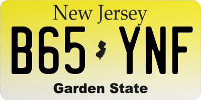 NJ license plate B65YNF