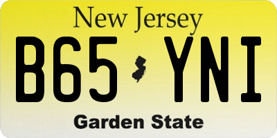 NJ license plate B65YNI