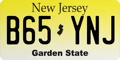 NJ license plate B65YNJ