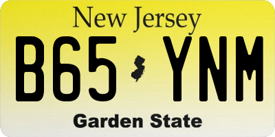 NJ license plate B65YNM