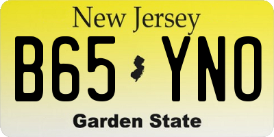 NJ license plate B65YNO