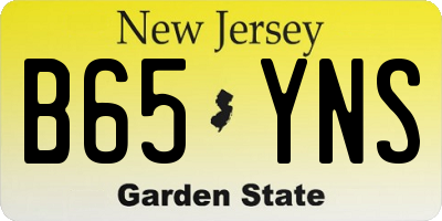 NJ license plate B65YNS