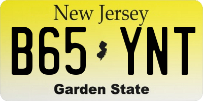 NJ license plate B65YNT