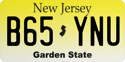 NJ license plate B65YNU