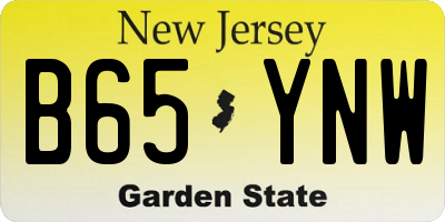NJ license plate B65YNW