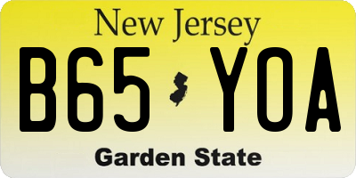 NJ license plate B65YOA