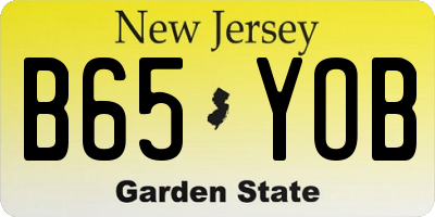 NJ license plate B65YOB
