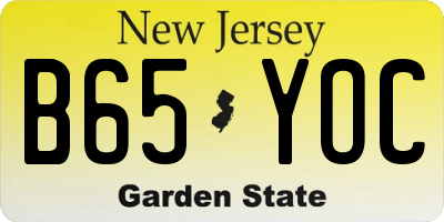 NJ license plate B65YOC