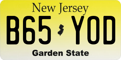 NJ license plate B65YOD