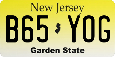NJ license plate B65YOG