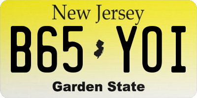 NJ license plate B65YOI