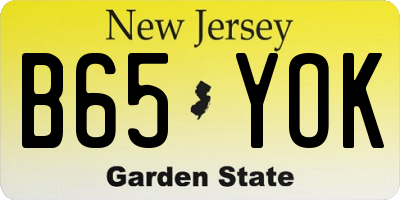 NJ license plate B65YOK