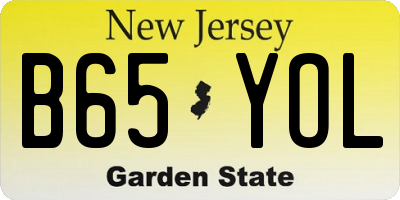 NJ license plate B65YOL