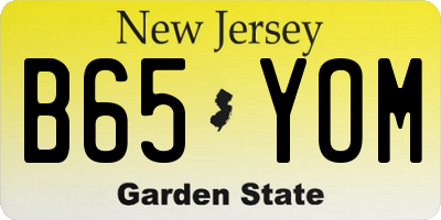 NJ license plate B65YOM