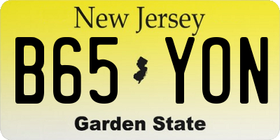 NJ license plate B65YON