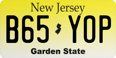 NJ license plate B65YOP