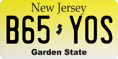 NJ license plate B65YOS