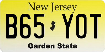 NJ license plate B65YOT