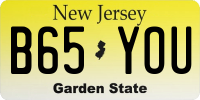 NJ license plate B65YOU