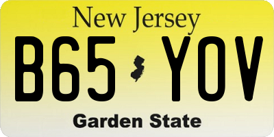 NJ license plate B65YOV