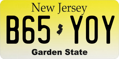 NJ license plate B65YOY
