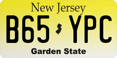 NJ license plate B65YPC